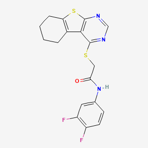 molecular formula C18H15F2N3OS2 B12131886 N-(3,4-difluorophenyl)-2-(5,6,7,8-tetrahydro[1]benzothieno[2,3-d]pyrimidin-4-ylsulfanyl)acetamide 