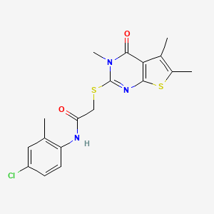 N-(4-chloro-2-methylphenyl)-2-[(3,5,6-trimethyl-4-oxo-3,4-dihydrothieno[2,3-d]pyrimidin-2-yl)sulfanyl]acetamide