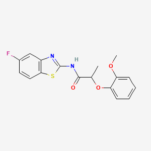 molecular formula C17H15FN2O3S B12131924 N-(5-fluoro-1,3-benzothiazol-2-yl)-2-(2-methoxyphenoxy)propanamide 