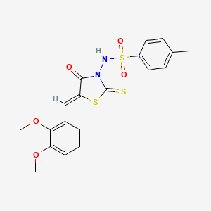 molecular formula C19H18N2O5S3 B12131973 N-[(5Z)-5-(2,3-dimethoxybenzylidene)-4-oxo-2-thioxo-1,3-thiazolidin-3-yl]-4-methylbenzenesulfonamide 