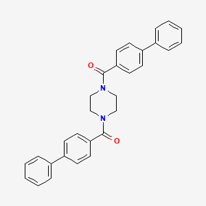 molecular formula C30H26N2O2 B12131974 4-Phenylphenyl 4-[(4-phenylphenyl)carbonyl]piperazinyl ketone 