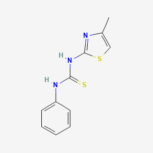 molecular formula C11H11N3S2 B12131978 Thiourea, N-(4-methyl-2-thiazolyl)-N'-phenyl- CAS No. 14901-18-9