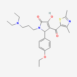 molecular formula C25H33N3O4S B12131982 1-[3-(Diethylamino)propyl]-4-[(2,4-dimethyl(1,3-thiazol-5-yl))carbonyl]-5-(4-e thoxyphenyl)-3-hydroxy-3-pyrrolin-2-one 