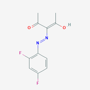 molecular formula C11H10F2N2O2 B12132005 3-[2-(2,4-Difluorophenyl)hydrazinylidene]pentane-2,4-dione 