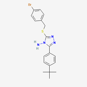 molecular formula C19H21BrN4S B12132066 3-[(4-bromobenzyl)sulfanyl]-5-(4-tert-butylphenyl)-4H-1,2,4-triazol-4-amine 