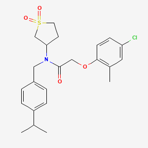 2-(4-chloro-2-methylphenoxy)-N-(1,1-dioxidotetrahydrothiophen-3-yl)-N-[4-(propan-2-yl)benzyl]acetamide