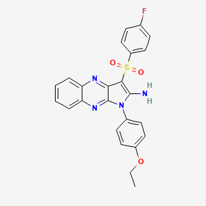 molecular formula C24H19FN4O3S B12132076 1-(4-ethoxyphenyl)-3-((4-fluorophenyl)sulfonyl)-1H-pyrrolo[2,3-b]quinoxalin-2-amine 