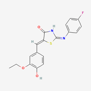 (Z)-5-(3-ethoxy-4-hydroxybenzylidene)-2-((4-fluorophenyl)amino)thiazol-4(5H)-one