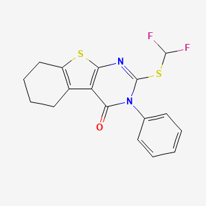 molecular formula C17H14F2N2OS2 B12132127 2-[(difluoromethyl)sulfanyl]-3-phenyl-5,6,7,8-tetrahydro[1]benzothieno[2,3-d]pyrimidin-4(3H)-one 