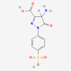 molecular formula C10H9N3O6S B1213213 4-Amino-5-oxo-1-(p-sulphophenyl)-2-pyrazoline-3-carboxylic acid CAS No. 2508-84-1