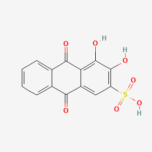 molecular formula C14H8O7S B1213214 3,4-二羟基-9,10-二氧代-9,10-二氢蒽-2-磺酸 CAS No. 83-61-4