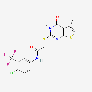 N-[4-chloro-3-(trifluoromethyl)phenyl]-2-({3,5,6-trimethyl-4-oxo-3H,4H-thieno[2,3-d]pyrimidin-2-yl}sulfanyl)acetamide