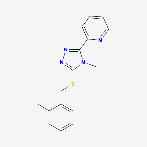 2-{4-methyl-5-[(2-methylbenzyl)sulfanyl]-4H-1,2,4-triazol-3-yl}pyridine