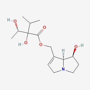 molecular formula C15H25NO5 B1213218 [(7S,8S)-7-羟基-5,6,7,8-四氢-3H-吡咯利津-1-基]甲基 2-羟基-2-[(1S)-1-羟乙基]-3-甲基丁酸酯 