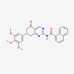 N-[5-oxo-7-(3,4,5-trimethoxyphenyl)-5,6,7,8-tetrahydroquinazolin-2-yl]naphthalene-1-carboxamide