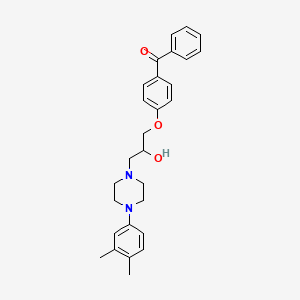 molecular formula C28H32N2O3 B12132195 (4-{3-[4-(3,4-Dimethylphenyl)piperazin-1-yl]-2-hydroxypropoxy}phenyl)(phenyl)methanone 