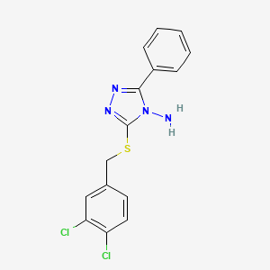 molecular formula C15H12Cl2N4S B12132219 3-[(3,4-Dichlorophenyl)methylthio]-5-phenyl-1,2,4-triazole-4-ylamine 