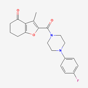 molecular formula C20H21FN2O3 B12132267 2-{[4-(4-fluorophenyl)piperazin-1-yl]carbonyl}-3-methyl-6,7-dihydro-1-benzofuran-4(5H)-one 