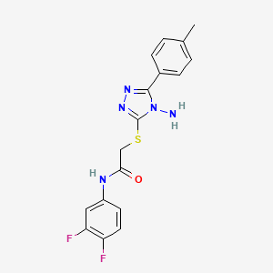 molecular formula C17H15F2N5OS B12132273 2-[4-amino-5-(4-methylphenyl)(1,2,4-triazol-3-ylthio)]-N-(3,4-difluorophenyl)a cetamide 