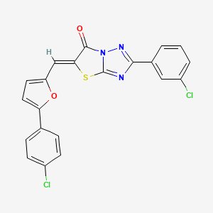 (5Z)-2-(3-chlorophenyl)-5-{[5-(4-chlorophenyl)furan-2-yl]methylidene}[1,3]thiazolo[3,2-b][1,2,4]triazol-6(5H)-one