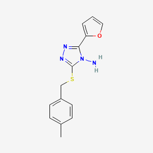 molecular formula C14H14N4OS B12132360 3-(2-Furyl)-5-[(4-methylphenyl)methylthio]-1,2,4-triazole-4-ylamine 