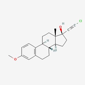 B1213237 (8R,9S,13S,14S,17S)-17-(2-chloroethynyl)-3-methoxy-13-methyl-7,8,9,11,12,14,15,16-octahydro-6H-cyclopenta[a]phenanthren-17-ol CAS No. 974-76-5