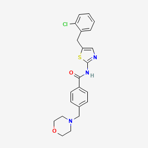 molecular formula C22H22ClN3O2S B12132385 N-[5-(2-chlorobenzyl)-1,3-thiazol-2-yl]-4-(morpholin-4-ylmethyl)benzamide 