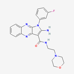 molecular formula C23H23FN6O2 B12132411 2-amino-1-(3-fluorophenyl)-N-[2-(morpholin-4-yl)ethyl]-1H-pyrrolo[2,3-b]quinoxaline-3-carboxamide 