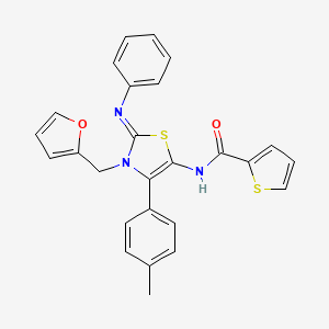 molecular formula C26H21N3O2S2 B12132464 N-[(2Z)-3-(furan-2-ylmethyl)-4-(4-methylphenyl)-2-(phenylimino)-2,3-dihydro-1,3-thiazol-5-yl]thiophene-2-carboxamide 