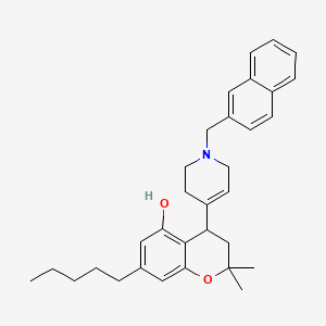 B1213247 7-n-Pentyl-4-(1-(2-naphthylmethyl)-1,2,5,6-tetrahydro-4-pyridyl)-2,2-dimethylchroman-5-ol CAS No. 57645-12-2