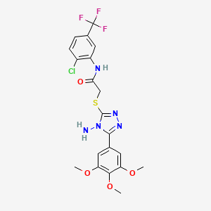 2-{[4-amino-5-(3,4,5-trimethoxyphenyl)-4H-1,2,4-triazol-3-yl]sulfanyl}-N-[2-chloro-5-(trifluoromethyl)phenyl]acetamide