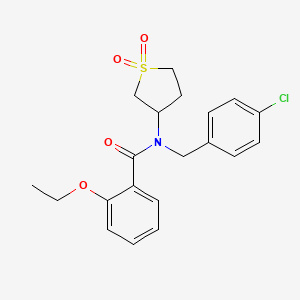 molecular formula C20H22ClNO4S B12132500 N-(4-chlorobenzyl)-N-(1,1-dioxidotetrahydrothiophen-3-yl)-2-ethoxybenzamide 