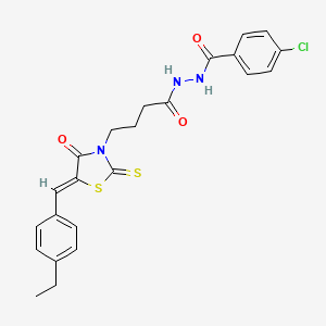 4-chloro-N'-{4-[(5Z)-5-(4-ethylbenzylidene)-4-oxo-2-thioxo-1,3-thiazolidin-3-yl]butanoyl}benzohydrazide