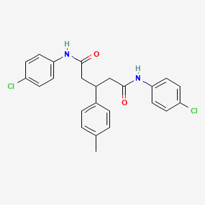 B1213252 Pentanediamide, N,N'-bis(4-chlorophenyl)-3-(4-methylphenyl)- CAS No. 69121-84-2