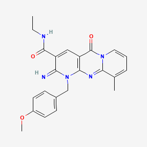 N-ethyl{2-imino-1-[(4-methoxyphenyl)methyl]-10-methyl-5-oxo(1,6-dihydropyridin o[2,3-d]pyridino[1,2-a]pyrimidin-3-yl)}carboxamide