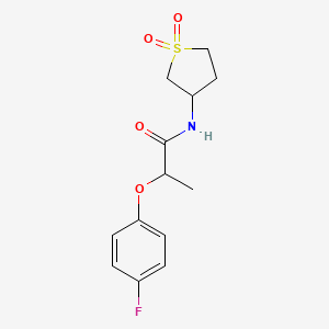 molecular formula C13H16FNO4S B12132554 N-(1,1-dioxothiolan-3-yl)-2-(4-fluorophenoxy)propanamide 