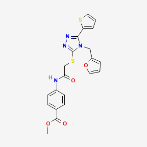 methyl 4-[({[4-(furan-2-ylmethyl)-5-(thiophen-2-yl)-4H-1,2,4-triazol-3-yl]sulfanyl}acetyl)amino]benzoate