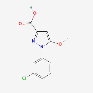 molecular formula C11H9ClN2O3 B1213260 1-(3-氯苯基)-5-甲氧基-1H-吡唑-3-羧酸 CAS No. 55983-75-0