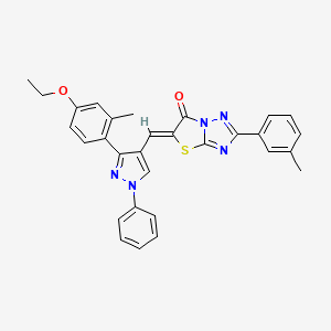 (5Z)-5-{[3-(4-ethoxy-2-methylphenyl)-1-phenyl-1H-pyrazol-4-yl]methylidene}-2-(3-methylphenyl)[1,3]thiazolo[3,2-b][1,2,4]triazol-6(5H)-one