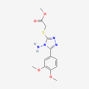 Methyl 2-[4-amino-5-(3,4-dimethoxyphenyl)-1,2,4-triazol-3-ylthio]acetate