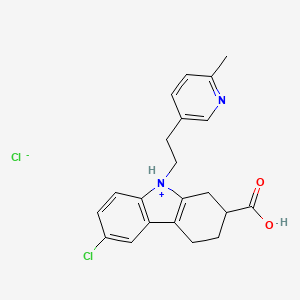 B1213277 6-Chloro-9-(2-(6-methyl-3-pyridyl)ethyl)-1,2,3,4-tetrahydrocarbazole-2-carboxylic acid CAS No. 58479-48-4