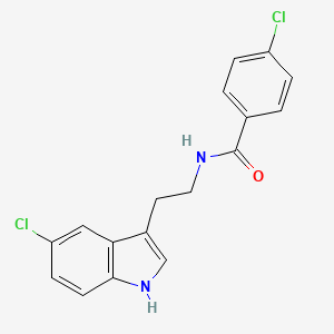 molecular formula C17H14Cl2N2O B12132803 4-chloro-N-[2-(5-chloro-1H-indol-3-yl)ethyl]benzamide 