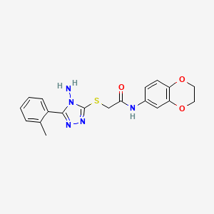 2-{[4-amino-5-(2-methylphenyl)-4H-1,2,4-triazol-3-yl]sulfanyl}-N-(2,3-dihydro-1,4-benzodioxin-6-yl)acetamide