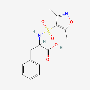 molecular formula C14H16N2O5S B12132906 N-[(3,5-dimethyl-1,2-oxazol-4-yl)sulfonyl]phenylalanine 