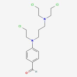 molecular formula C16H23Cl3N2O B1213291 N,N,N'-Tri(beta-chloroethyl)-N'-(4-formylphenyl)-1,3-propylenediamine CAS No. 66648-37-1