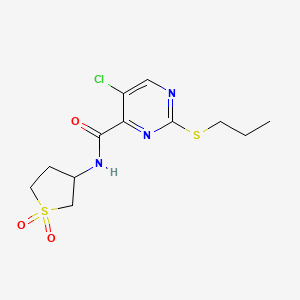 5-chloro-N-(1,1-dioxidotetrahydrothiophen-3-yl)-2-(propylsulfanyl)pyrimidine-4-carboxamide