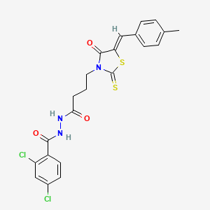 2,4-dichloro-N'-{4-[(5Z)-5-(4-methylbenzylidene)-4-oxo-2-thioxo-1,3-thiazolidin-3-yl]butanoyl}benzohydrazide