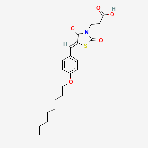 3-{(5Z)-5-[4-(octyloxy)benzylidene]-2,4-dioxo-1,3-thiazolidin-3-yl}propanoic acid