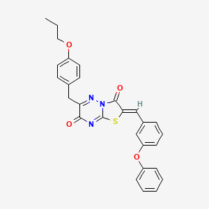 (2Z)-2-(3-phenoxybenzylidene)-6-(4-propoxybenzyl)-7H-[1,3]thiazolo[3,2-b][1,2,4]triazine-3,7(2H)-dione