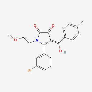 (4E)-5-(3-bromophenyl)-4-[hydroxy(4-methylphenyl)methylidene]-1-(2-methoxyethyl)pyrrolidine-2,3-dione